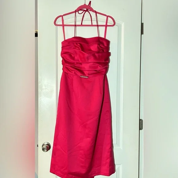 Erica Michelle Ltd Dresses | Hot Pink Tea Length Halter Dress | Color: Pink | Size: 10 | Mm1061's Closet
